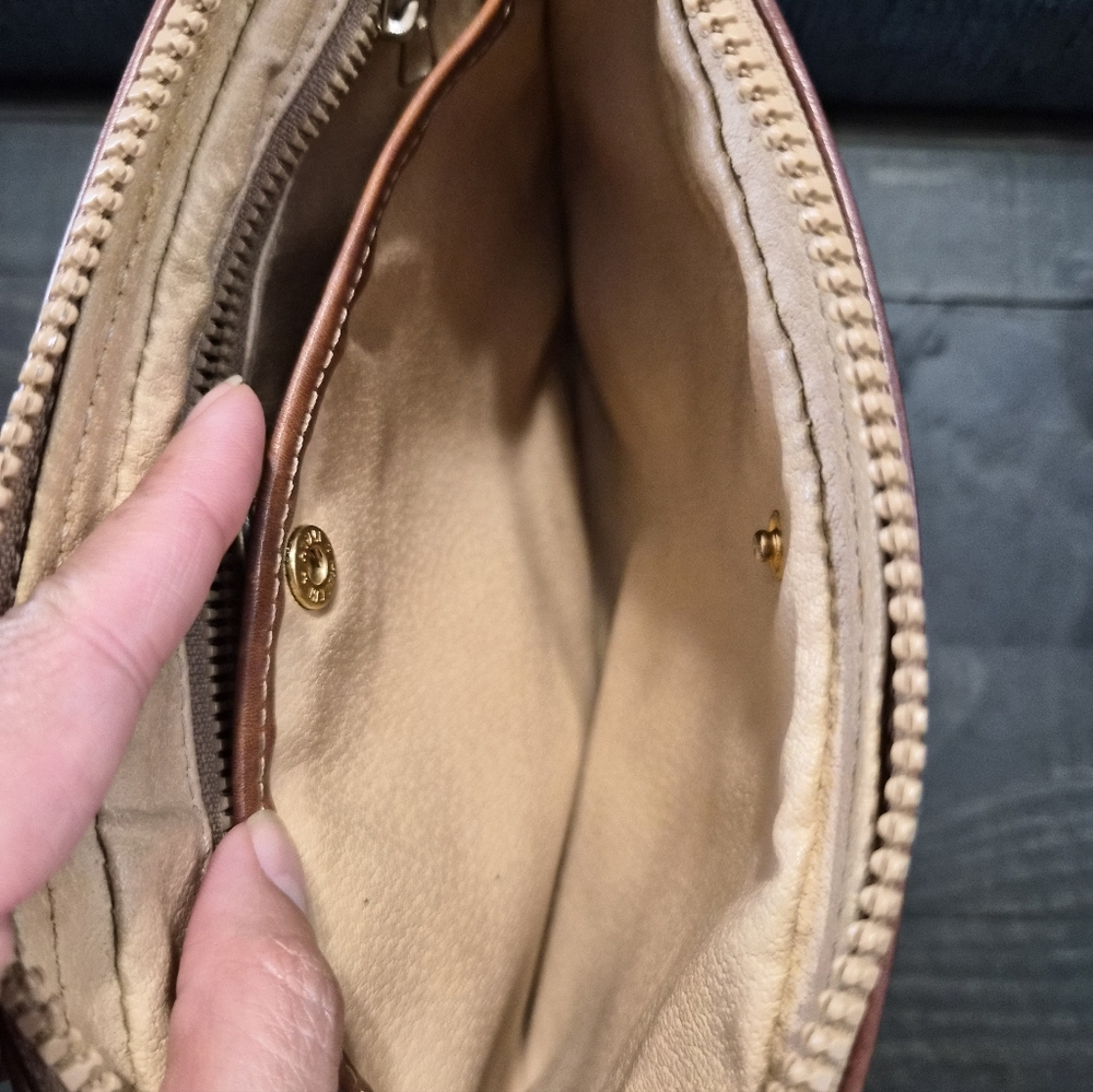 Celine Vintage Macadam Canvas Clutch – Brown Leather Trim - Picture 11 of 16